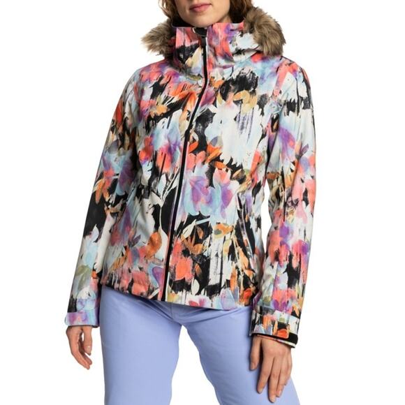 4417)ROXY Women Jet Ski Dri Flight Jetty Snowboard Jacket Small without faux fur - Picture 1 of 15